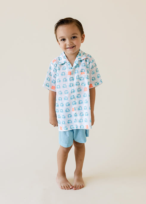 Boys Auto Printed Shirt Set